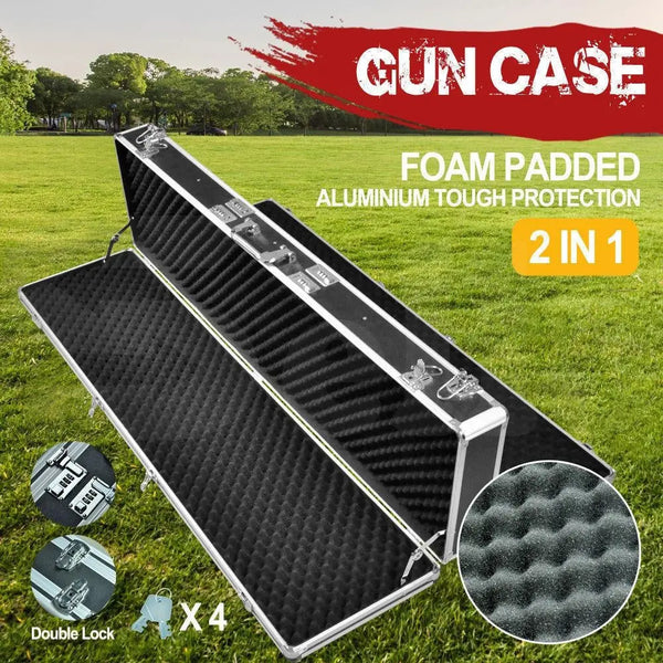 Hard Aluminium Double Sided Hunting Gun Cases Safes Bags Rifle Shot Carry Boxes Deals499