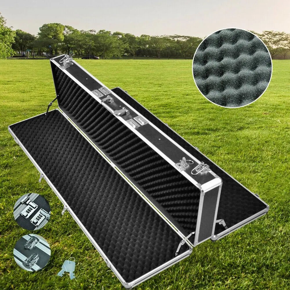 Hard Aluminium Double Sided Hunting Gun Cases Safes Bags Rifle Shot Carry Boxes Deals499