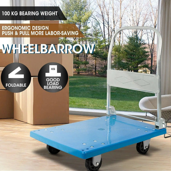 Heavy Duty 100 Kg Industrial Foldable Platform Trolley Hand Truck Foldable Cart Deals499