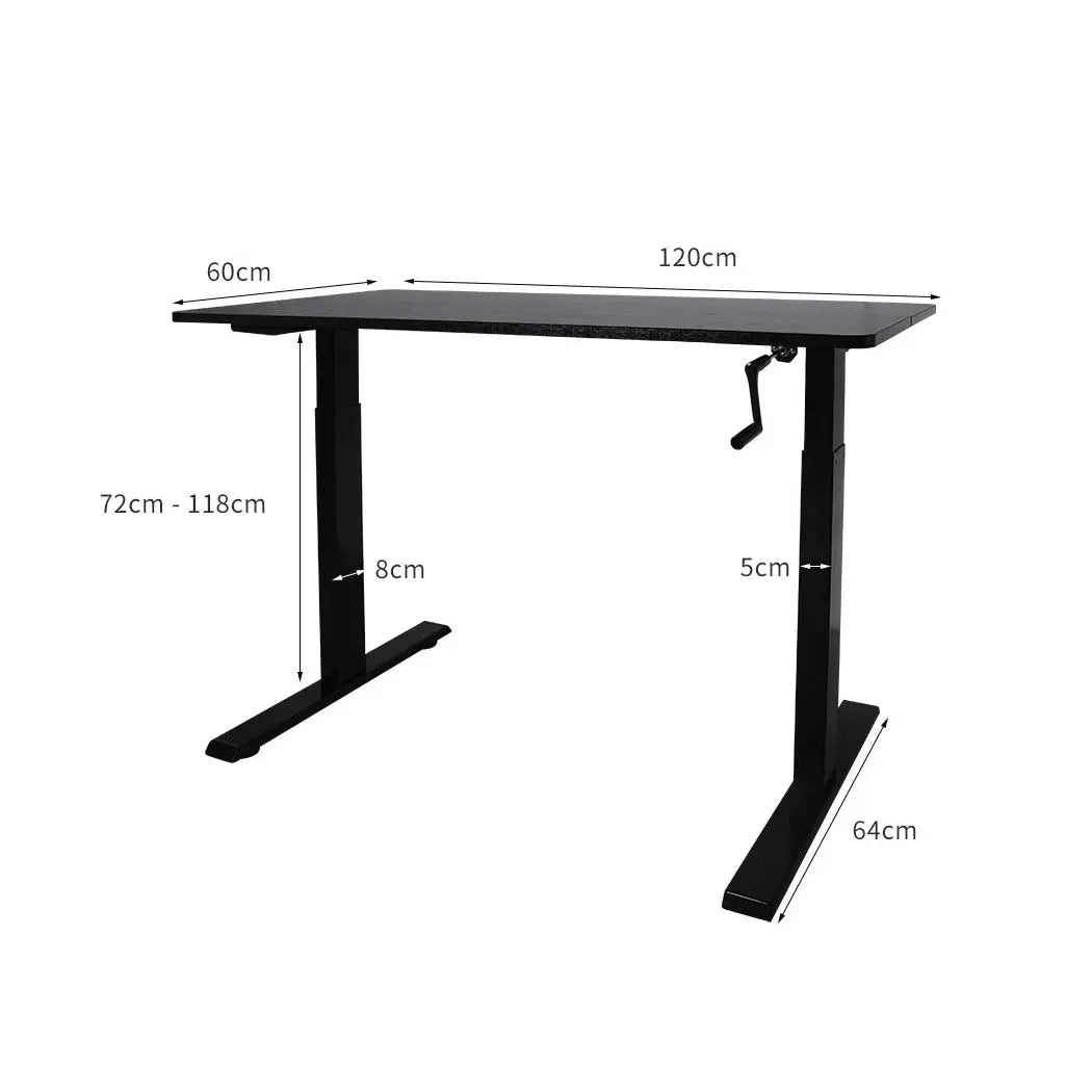 Height Adjustable Desk Office Furniture Manual Sit Stand Table Riser Home Study Deals499