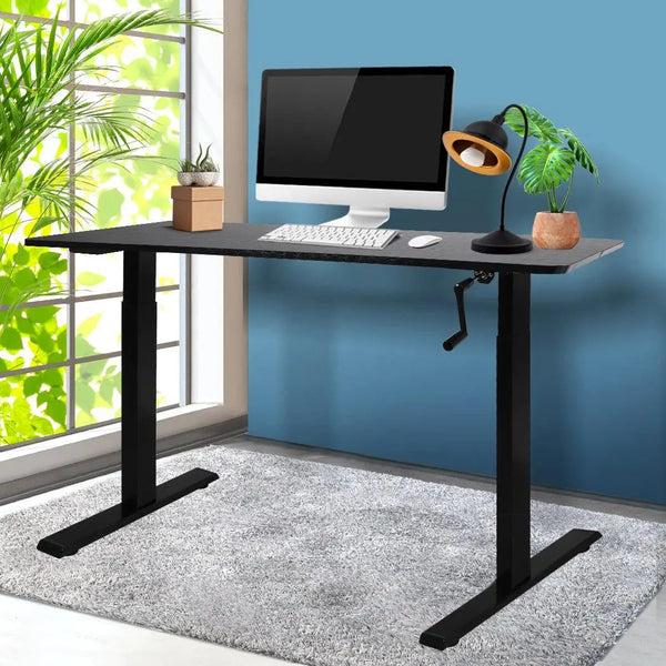 Height Adjustable Desk Office Furniture Manual Sit Stand Table Riser Home Study Deals499