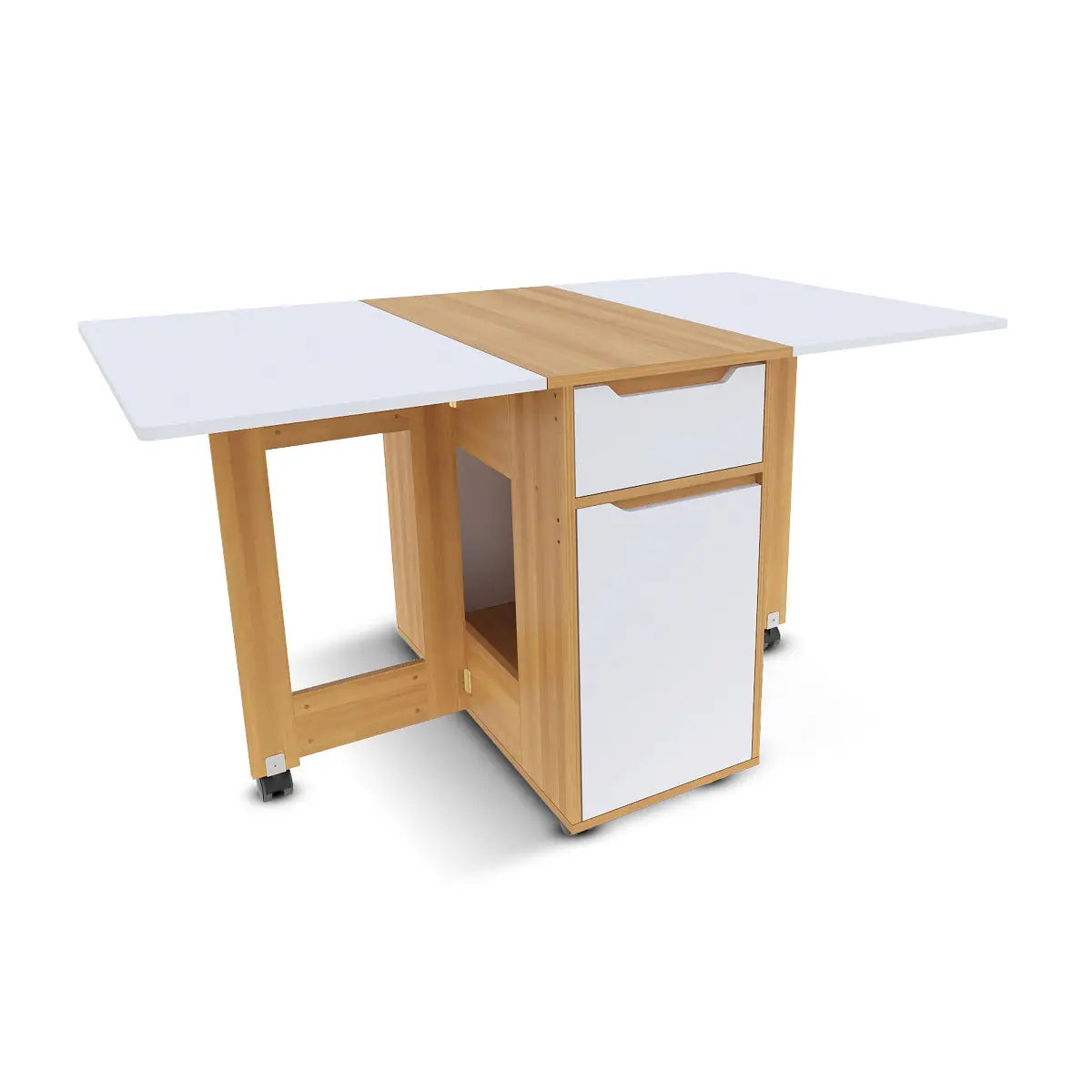 Home Master Folding Dining Table Lockable Wheels Various Fold Modes 135 x 74cm Deals499