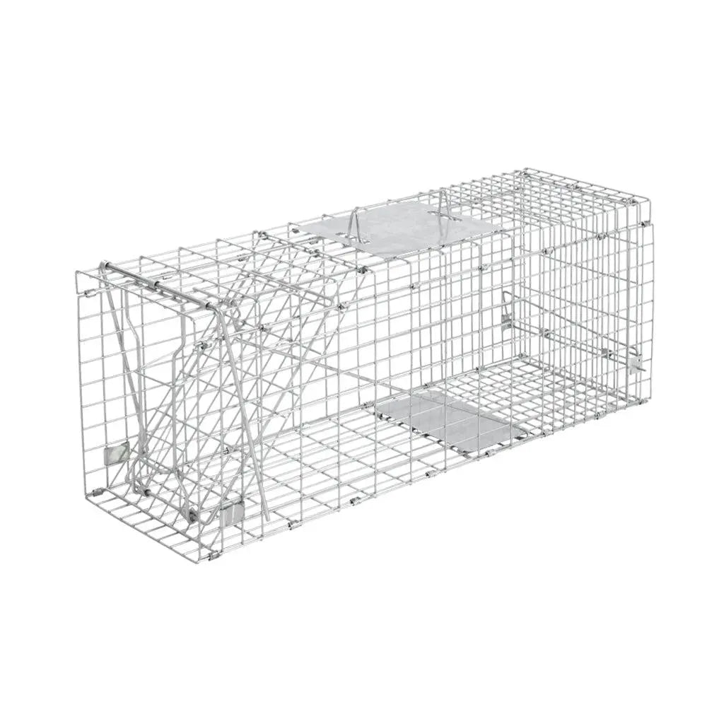 Humane Animal Trap Cage 66 x 23 x 25cm  - Silver Deals499