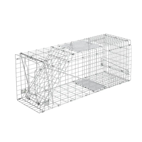 Humane Animal Trap Cage 66 x 23 x 25cm  - Silver Deals499