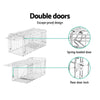 Humane Animal Trap Cage 94 x 34 x 36cm - Silver Deals499