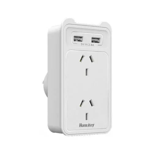 Huntkey 2 Outlet Surge Protected Powerboard with Dual USB Charging Ports Deals499