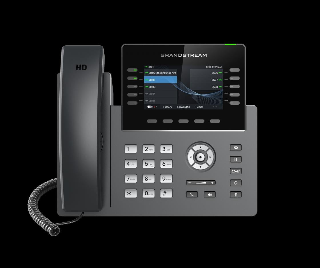 GRANDSTREAM GRP2615 10 Line IP Phone, 16 SIP Accounts, 480x272 Colour Screen, HD Audio, Powerable Via POE GRANDSTREAM