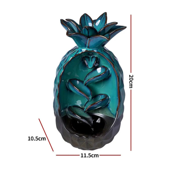 Incense Burner Pineapple Waterfall Smoke Backflow Ceramic Cone Holder + 10 Cones Deals499