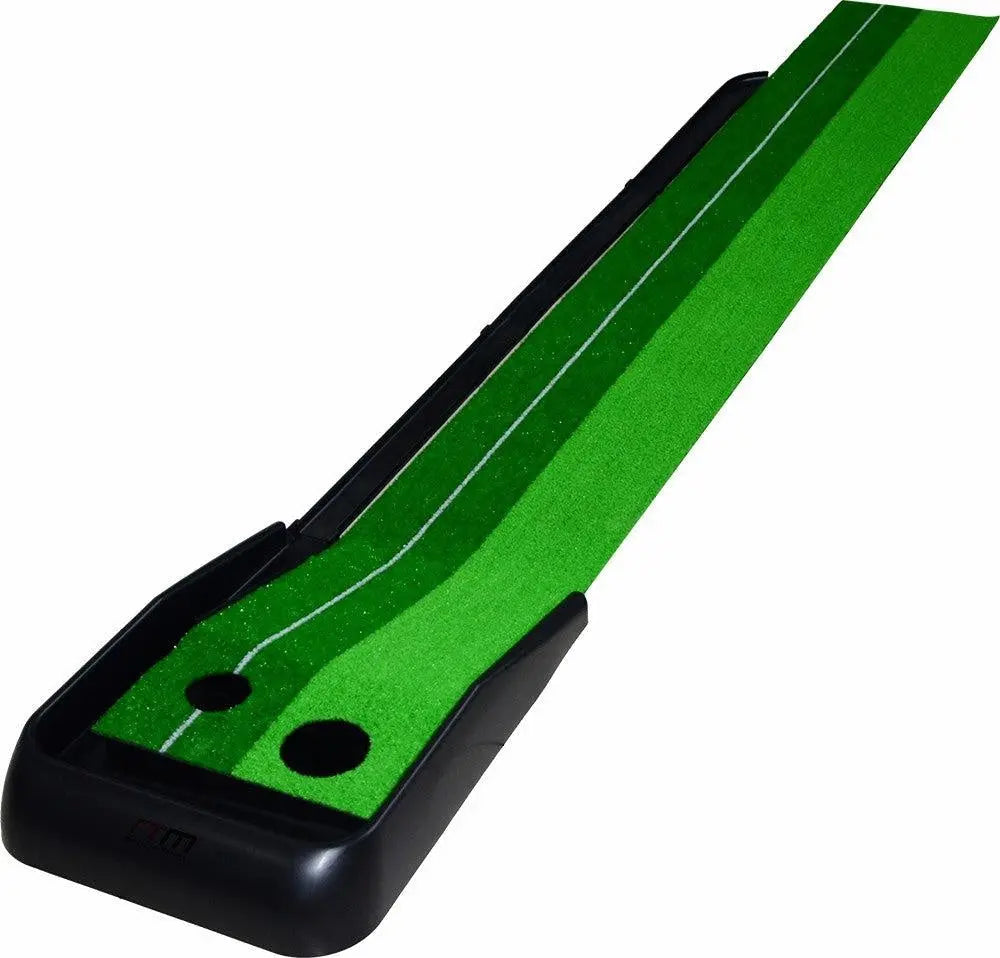 Indoor Practice Putting Green 2.5m Mat Inclined Ball Return Fake Grass 2 Holes Deals499