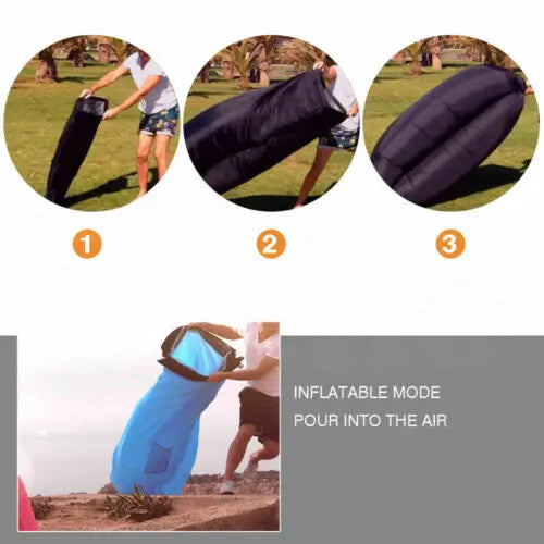 Inflatable Swimming Pool Air Bag Sofa Lounge Sleeping Bags Bed Beach Couch Black Deals499