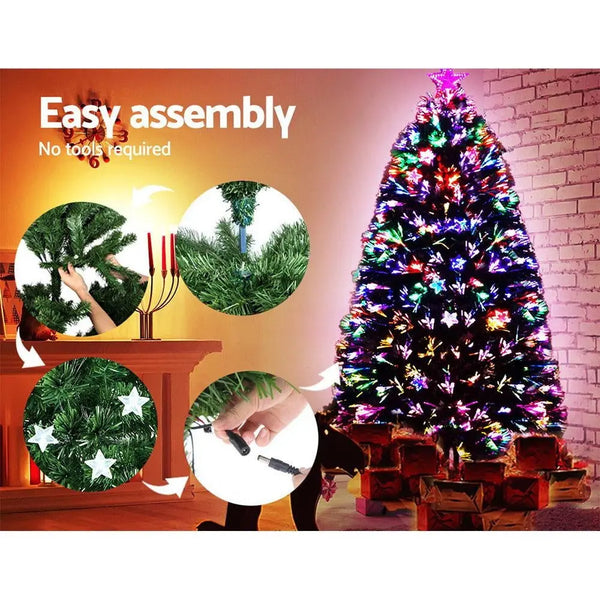 Jingle Jollys 1.2M 4FT LED Christmas Tree Xmas Optic Fiber Multi Colour Lights Deals499