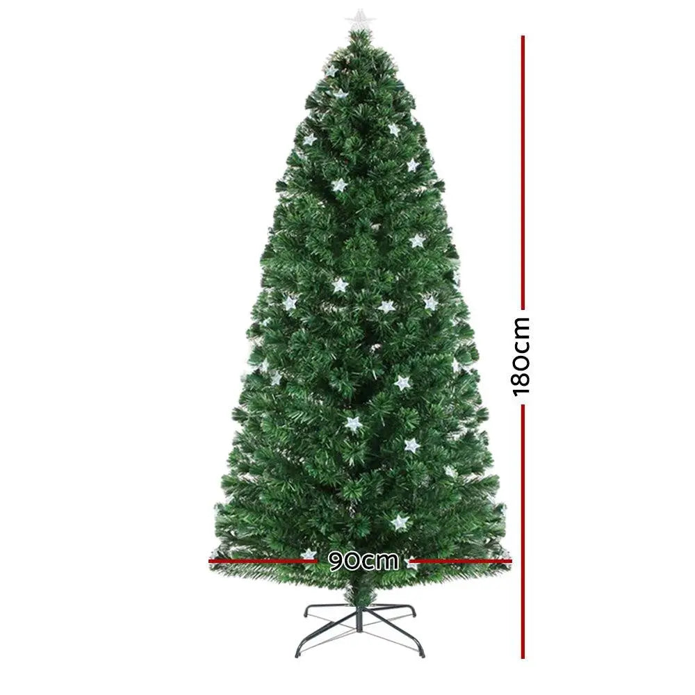 Jingle Jollys 1.8M 6FT LED Christmas Tree Xmas Optic Fiber Multi Colour Lights Deals499