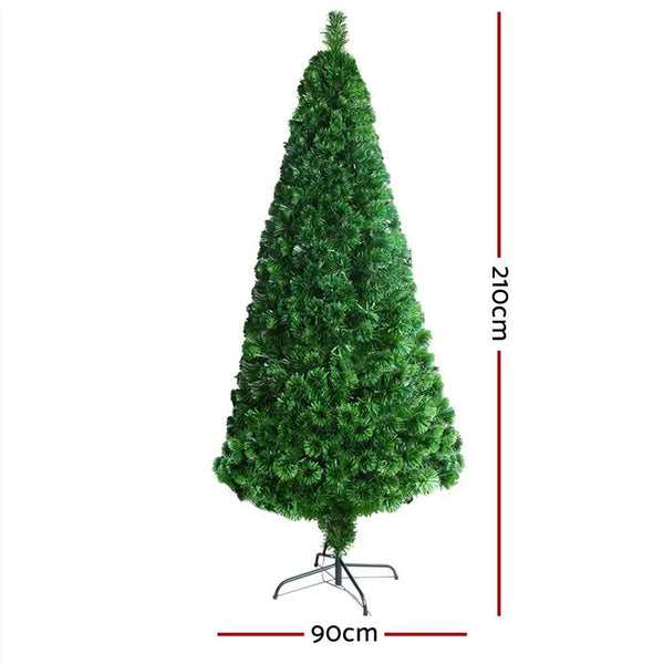 Jingle Jollys 2.1M 7FT LED Christmas Tree Optic Fiber Xmas Multi Colour Lights Deals499