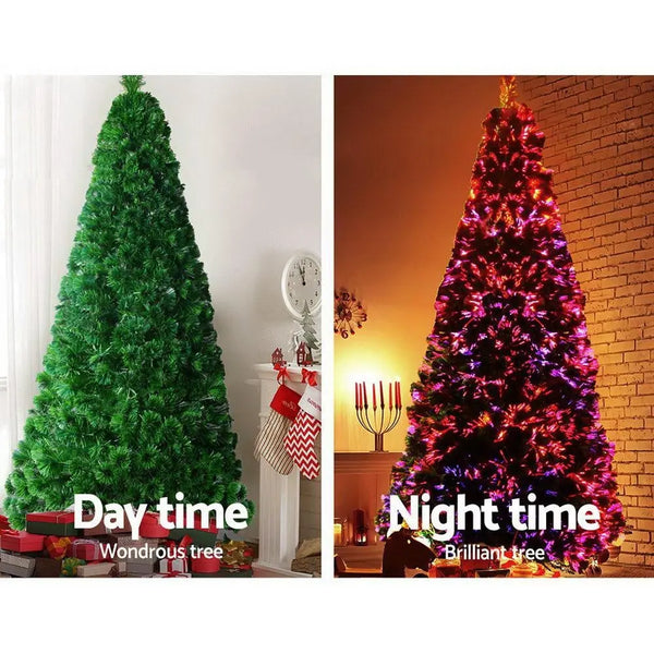 Jingle Jollys 2.1M 7FT LED Christmas Tree Optic Fiber Xmas Multi Colour Lights Deals499