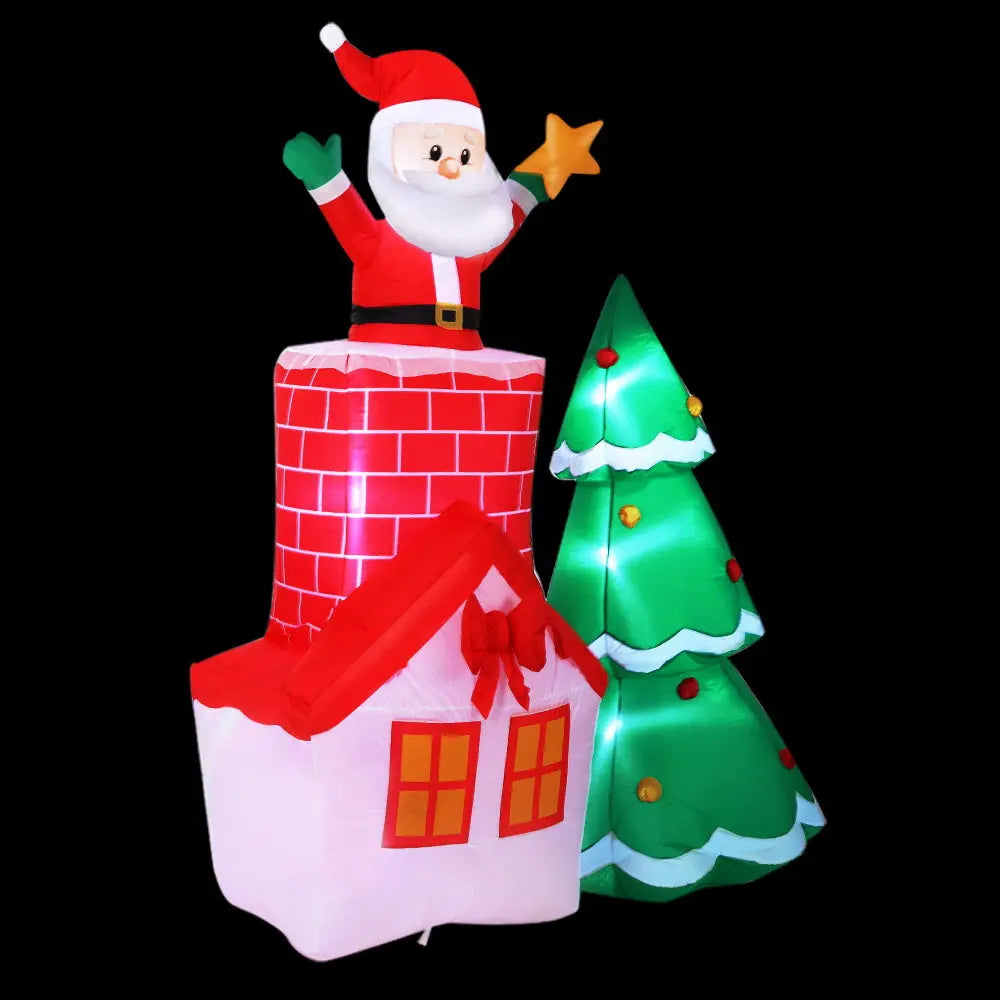 Jingle Jollys 2.2M Christmas Inflatable Santa Tree Lights Outdoor Decorations Deals499