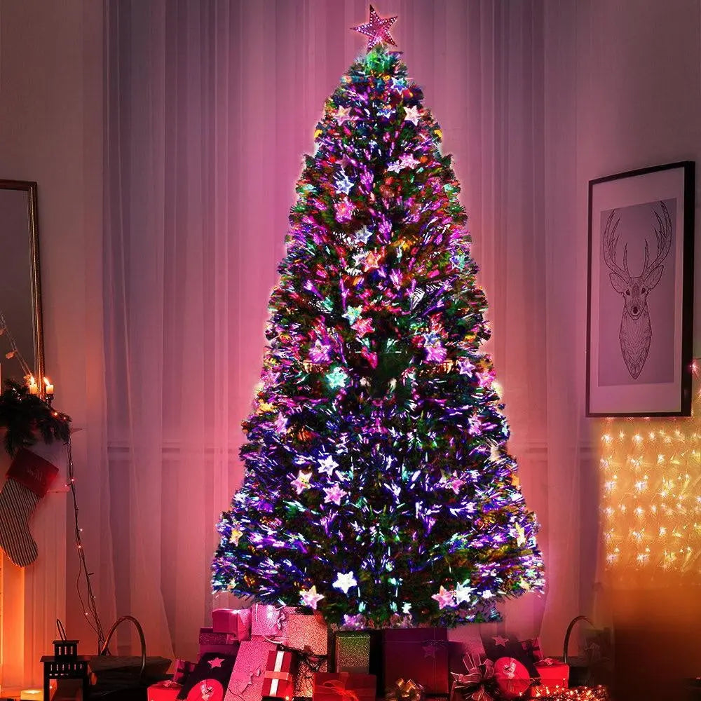 Jingle Jollys 2.4M 8FT LED Christmas Tree Xmas Optic Fiber Multi Colour Lights Deals499