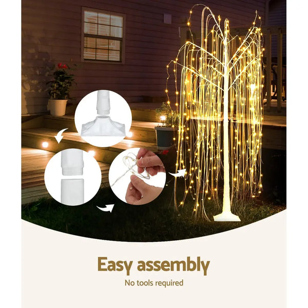 Jingle Jollys Christmas Tree 1.8M 360 LEDTrees With Lights Warm White Deals499