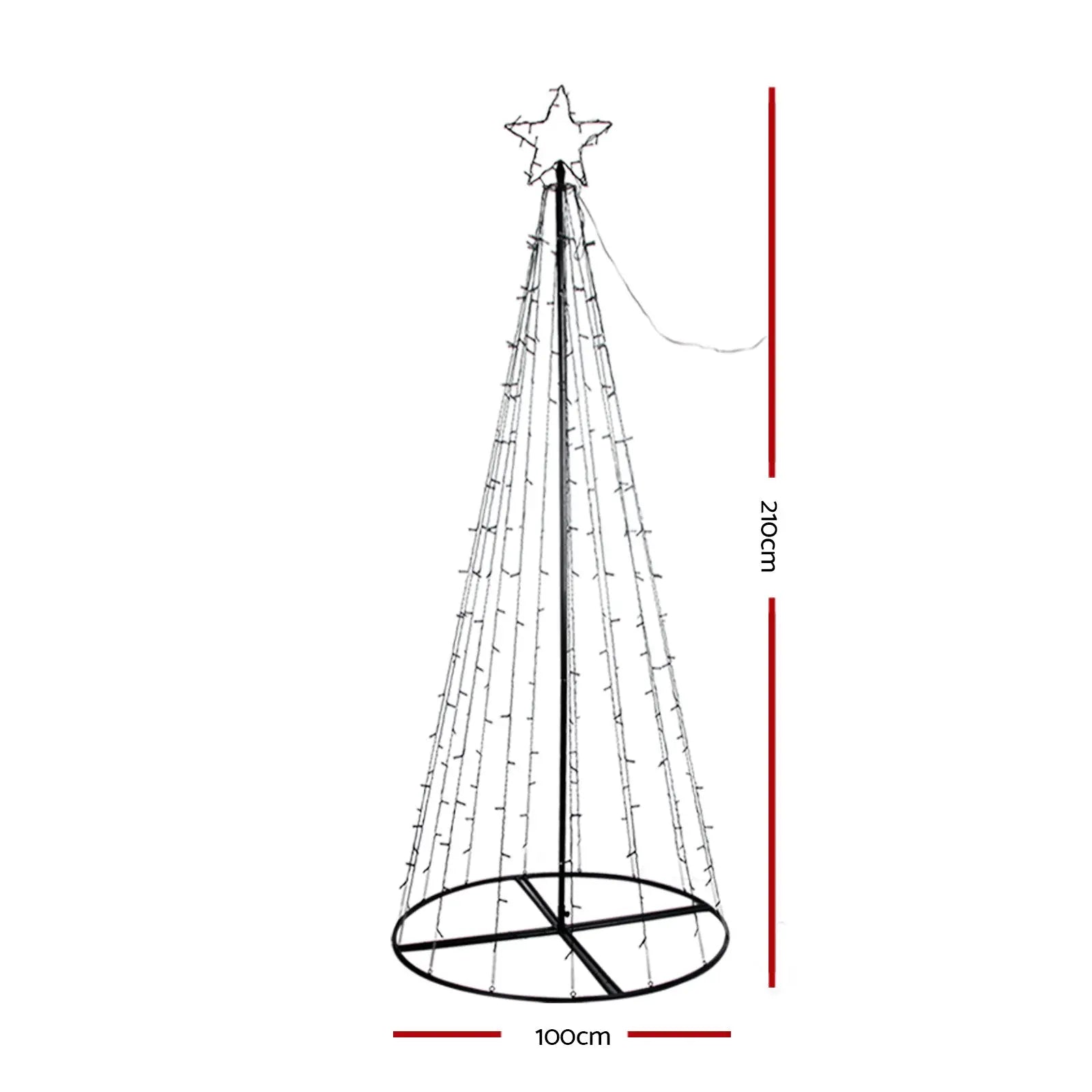 Jingle Jollys Christmas Tree 2.1M 264 LED Xmas Trees Solar Power Multi Colour Deals499