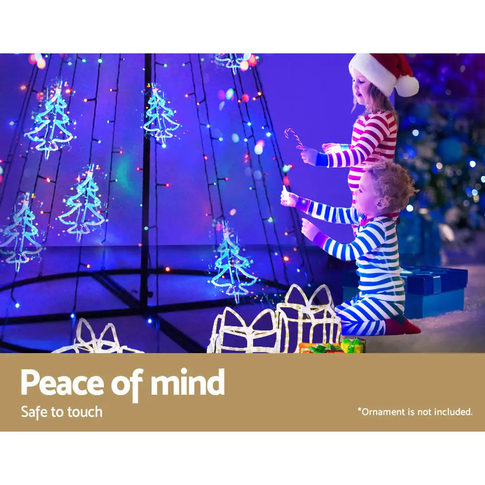 Jingle Jollys Christmas Tree 2.1M 264 LED Xmas Trees Solar Power Multi Colour Deals499