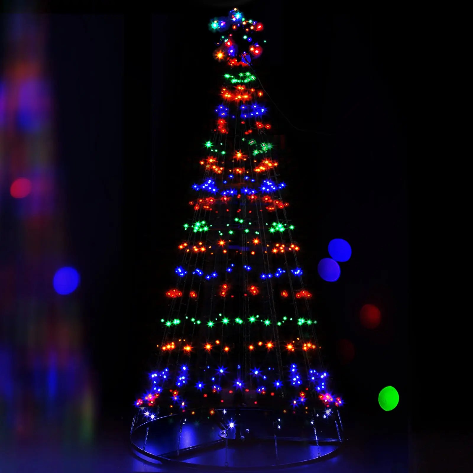 Jingle Jollys Christmas Tree 2.1M 264 LED Xmas Trees Solar Power Multi Colour Deals499