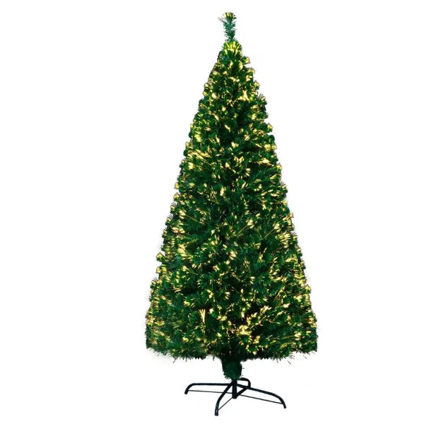 Jingle Jollys Christmas Tree 2.1M 7FT LED Xmas Fibre Optic Multi Warm White Deals499