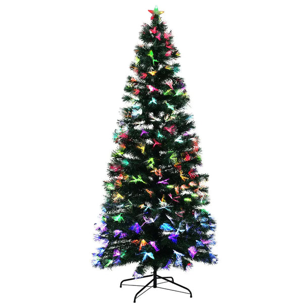 Jingle Jollys Christmas Tree 2.1M 7FT LED Xmas Multi Colour Lights Optic Fibre Deals499