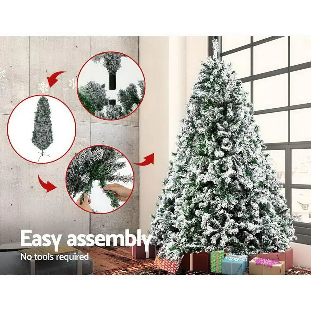 Jingle Jollys Christmas Tree 2.1M 7FT Xmas Decorations Snow Home Decor 1106 Tips Deals499