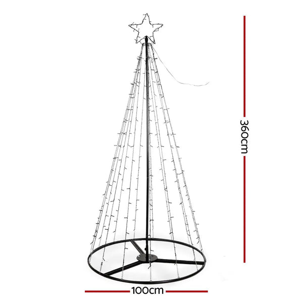 Jingle Jollys Christmas Tree 3.6M 400 LED Xmas Trees With Lights Warm White Deals499