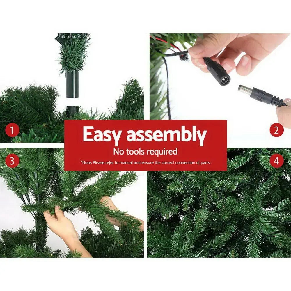 Jingle Jollys Christmas Tree LED 2.4M 8FT Xmas Decorations Green Home Decor Deals499