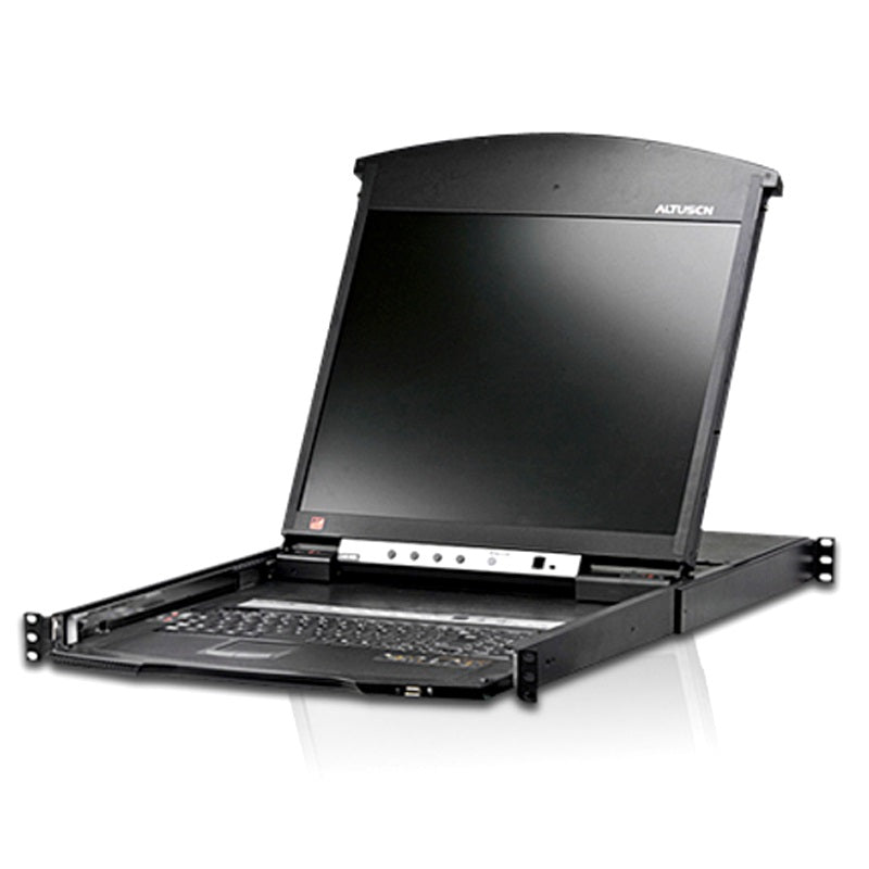 ATEN 8 Port Dual Rail CAT5 LCD KVM over IP Switch w/ Daisy Chain 19' LED-Backlit LCD Monitor,Touchpad, PS/2-USB, Local/Remote Share Access, Rackmount ATEN
