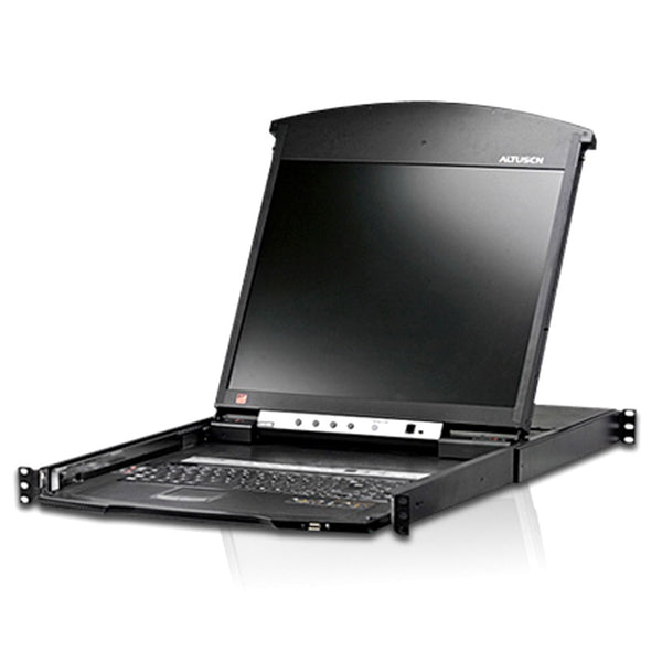 ATEN 8 Port Dual Rail CAT5 LCD KVM over IP Switch w/ Daisy Chain 19' LED-Backlit LCD Monitor,Touchpad, PS/2-USB, Local/Remote Share Access, Rackmount ATEN