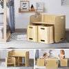 Keezi 3 PC Nordic Kids Table Chair Set Beige Desk Activity Compact Children Deals499