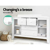Keezi Baby Change Table Tall boy Drawers Dresser Chest Storage Cabinet White Deals499