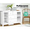 Keezi Baby Change Table Tall boy Drawers Dresser Chest Storage Cabinet White Deals499