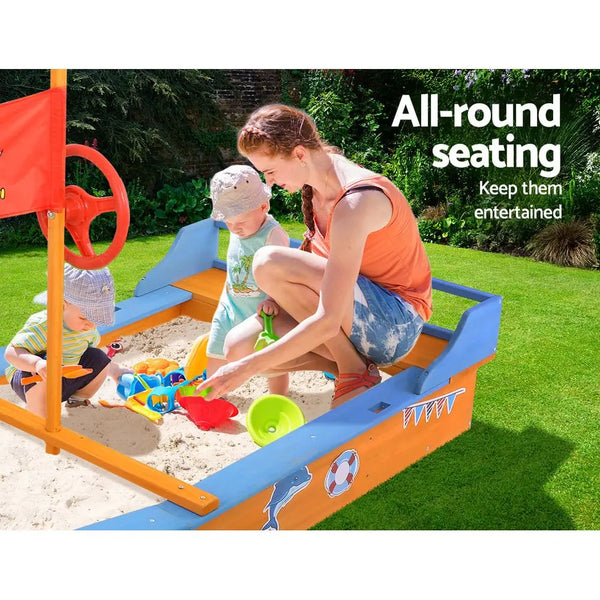 Keezi Boat-shaped Canopy Sand Pit Deals499