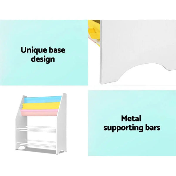 Keezi Kids Bookcase Childrens Bookshelf Toy Storage Organizer 2 Tiers Shelves Deals499
