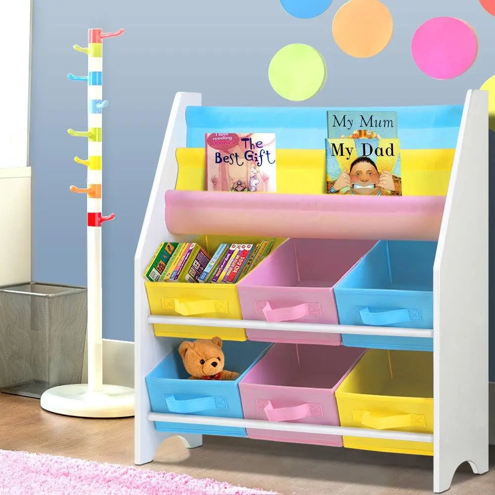 Keezi Kids Bookcase Childrens Bookshelf Toy Storage Organizer 2 Tiers Shelves Deals499