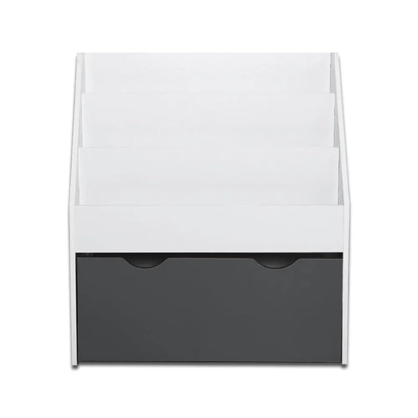 Keezi Kids Bookshelf Childrens Bookcase Organiser Storage Shelf Wooden White Deals499