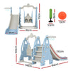 Keezi Kids Slide 170cm Extra Long Swing Basketball Hoop Toddlers PlaySet Blue Deals499
