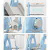 Keezi Kids Slide 170cm Extra Long Swing Basketball Hoop Toddlers PlaySet Blue Deals499