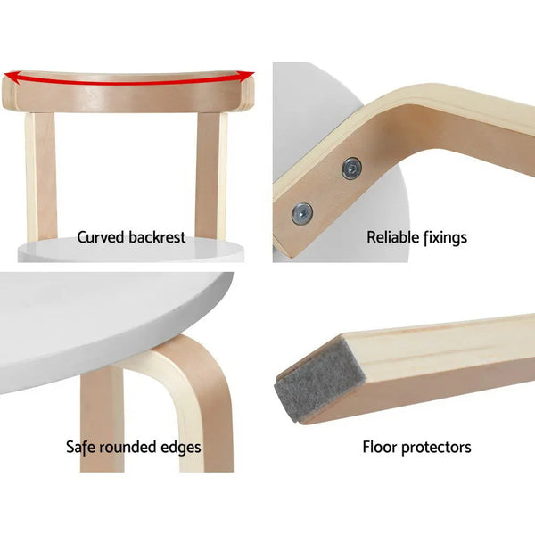 Keezi Nordic Kids Table Chair Set 3PC Desk Activity Study Play Children Modern Deals499