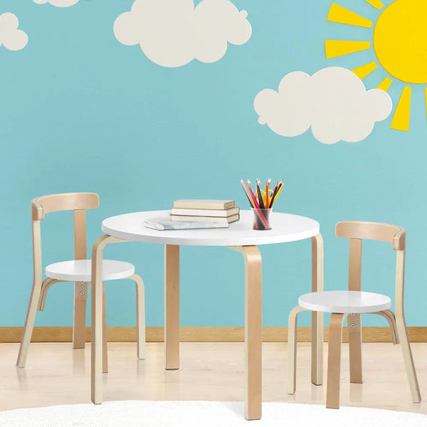 Keezi Nordic Kids Table Chair Set 3PC Desk Activity Study Play Children Modern Deals499
