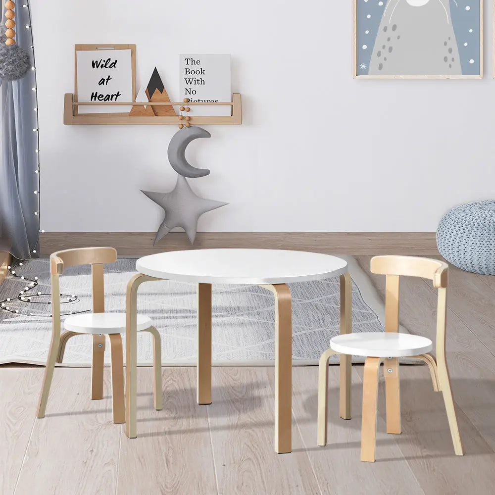 Keezi Nordic Kids Table Chair Set 3PC Desk Activity Study Play Children Modern Deals499