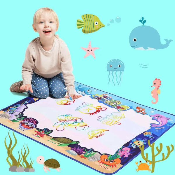Kids Drawing Mat Aqua Doodle Mat Water Painting Board Magic Writing 6 Pens Toy Deals499