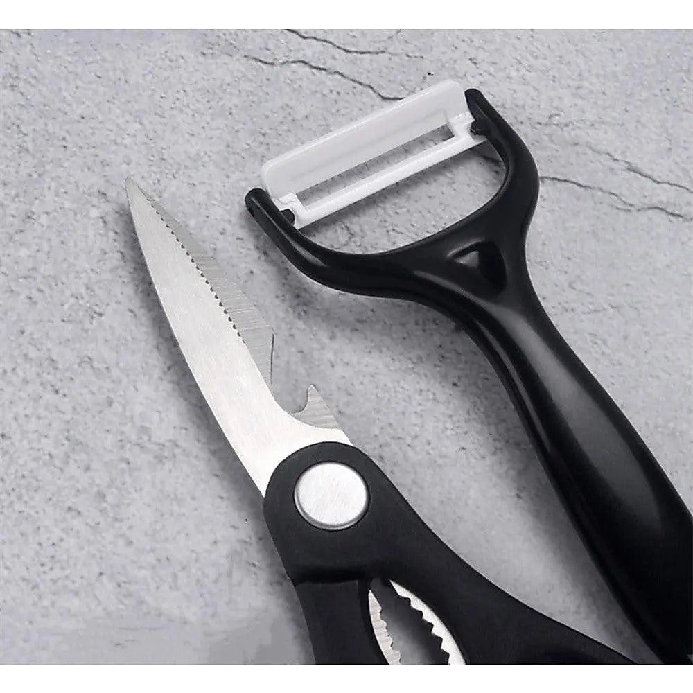 Kitchen 17 Pc Knife Set w/ Block & Sharpener Chef Bread Steak Knives Deals499