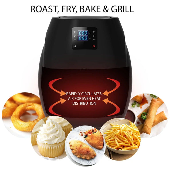 Kitchen Couture 7L Air Fryer Digital Low Fat Oil Free Rapid Healthy Deep Cooker Black 7 Litre Deals499