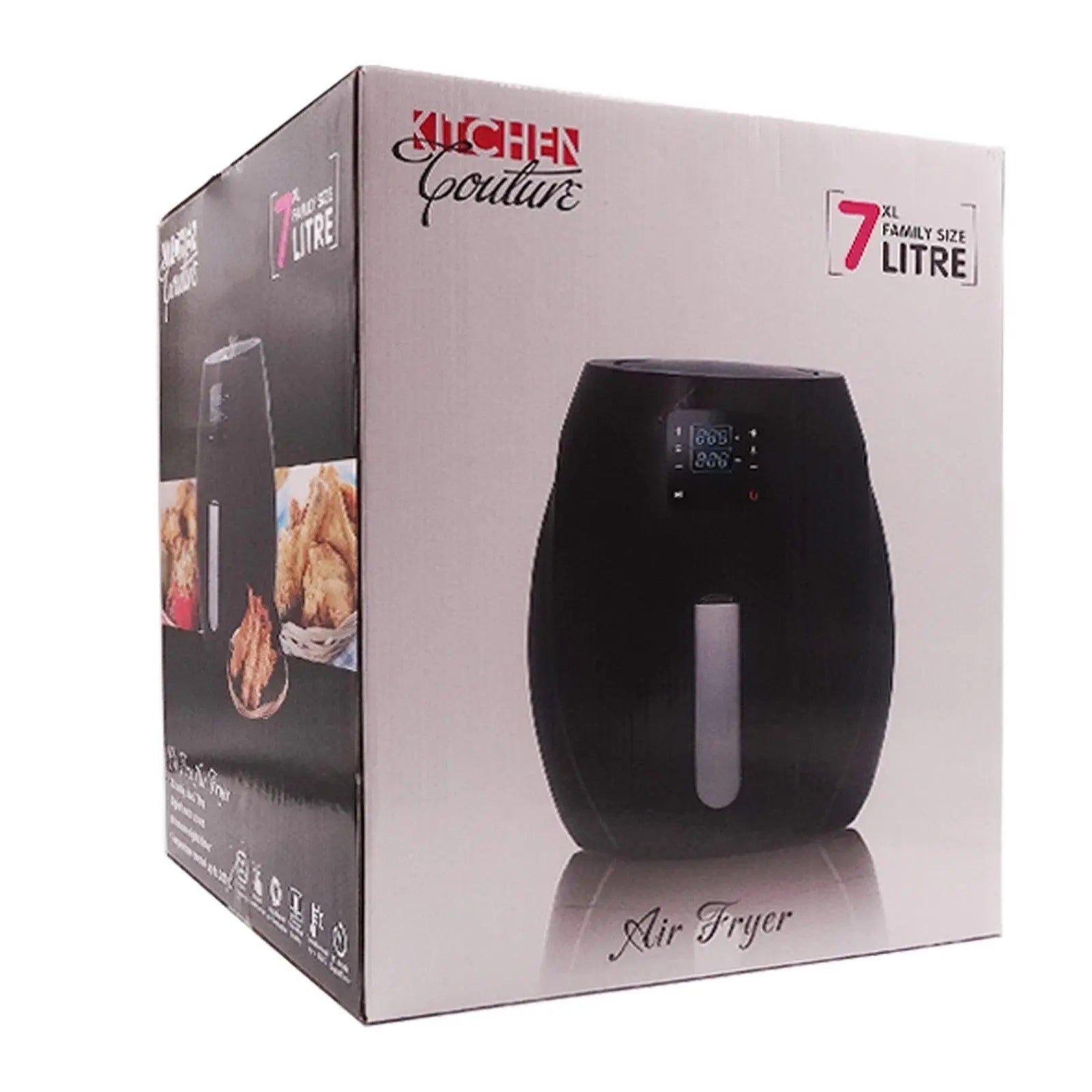Kitchen Couture 7L Air Fryer Digital Low Fat Oil Free Rapid Healthy Deep Cooker Black 7 Litre Deals499