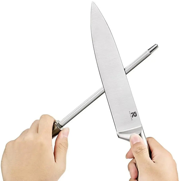 Kitchen Knife Block Set 8 Stainless Steel Knives with Wooden Color Handle (Silver color) Deals499