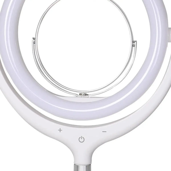 LED Ring Light with Tripod Stand Phone Holder Dimmable Studio Lamp Makeup Mirror White Deals499