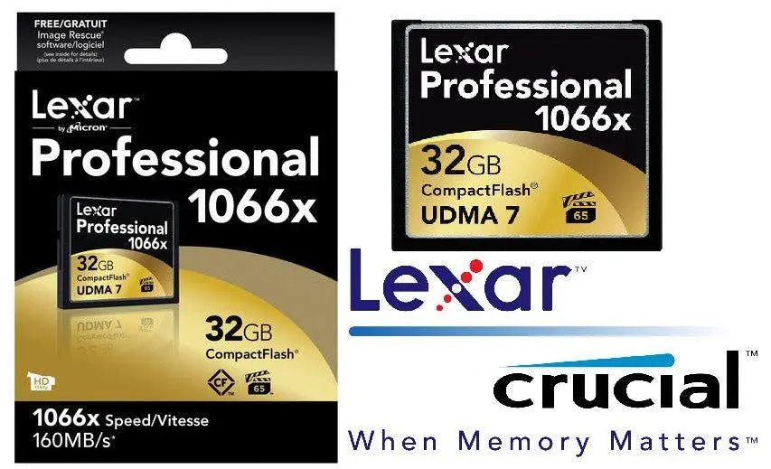 LEXAR 1066x 32GB Compact Flash CF Card Upto 160MB/s VPG-65 Standard (LS) LEXAR